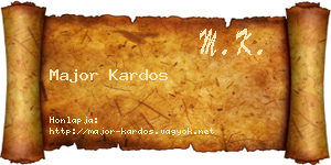 Major Kardos névjegykártya