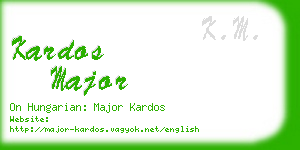 kardos major business card